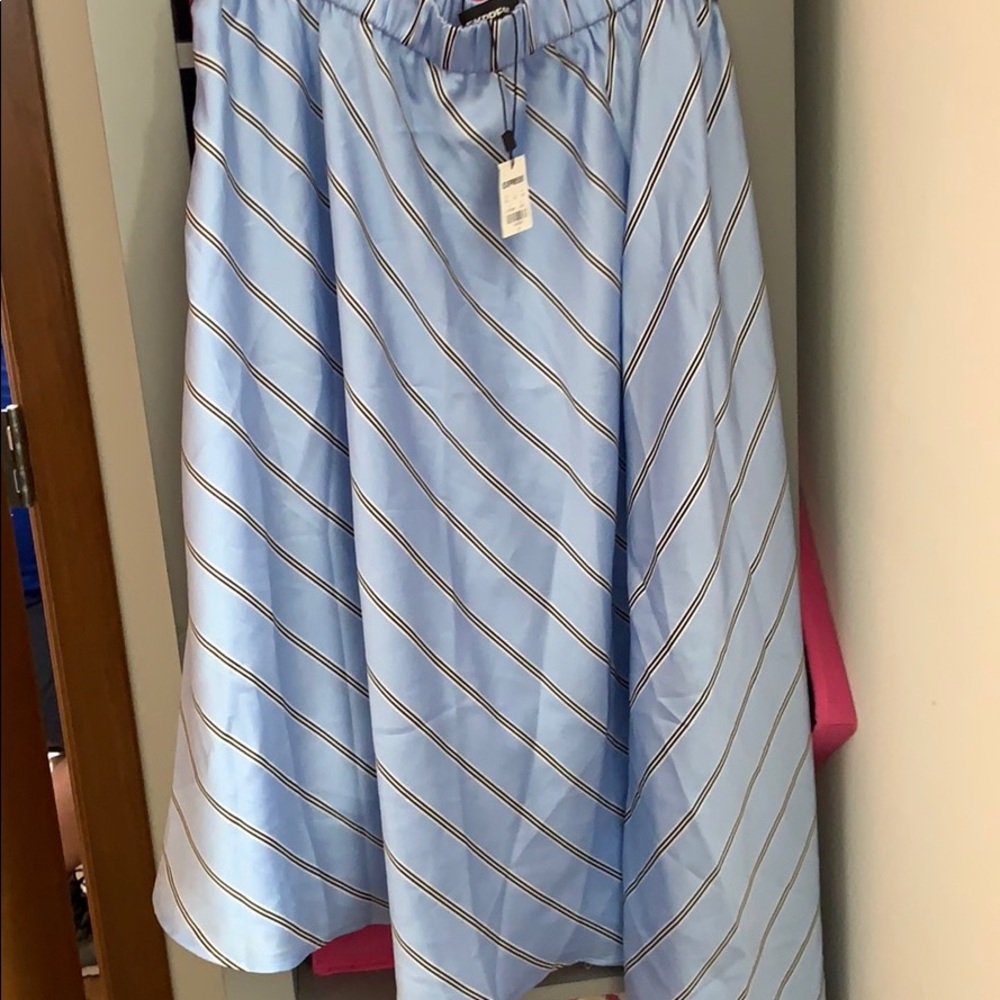 Express a-line striped skirt.